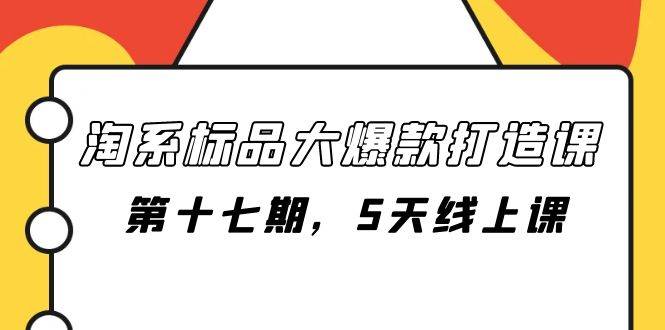 淘系标品大爆款打造课-第十七期,5天线上课网创吧-网创项目资源站-副业项目-创业项目-搞钱项目网创吧