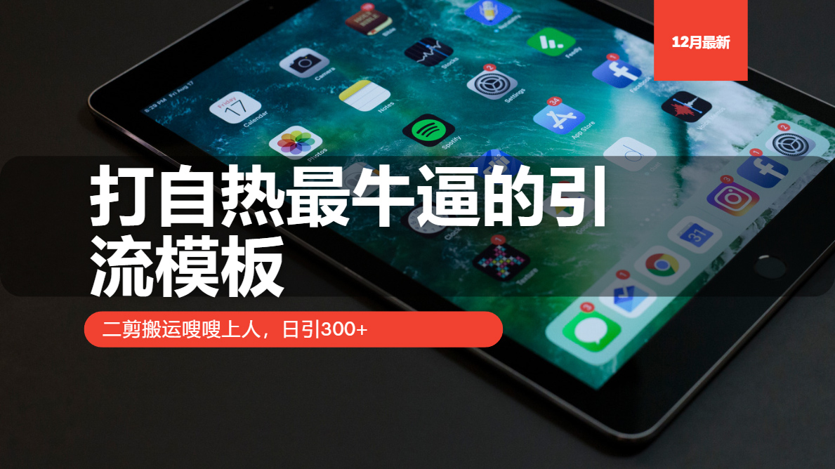 打自热最牛逼的引流模板,日引300+,二剪搬运嗖嗖上人网创吧-网创项目资源站-副业项目-创业项目-搞钱项目网创吧