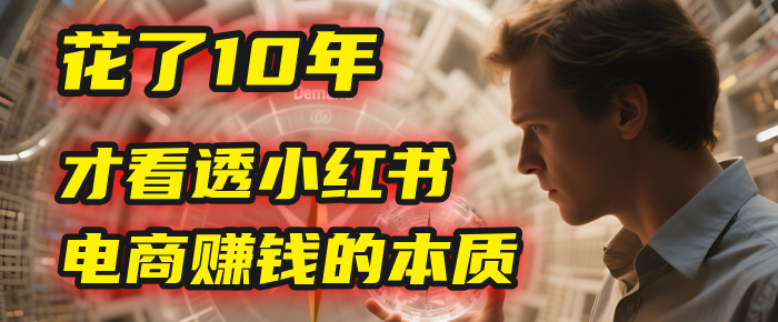 我花了10年，才看透小红书电商赚钱的2个字：本质网创吧-网创项目资源站-副业项目-创业项目-搞钱项目网创吧