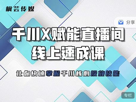 枫芸传媒-线上千川提升课,提升千川认知,提升千川投放效果网创吧-网创项目资源站-副业项目-创业项目-搞钱项目网创吧