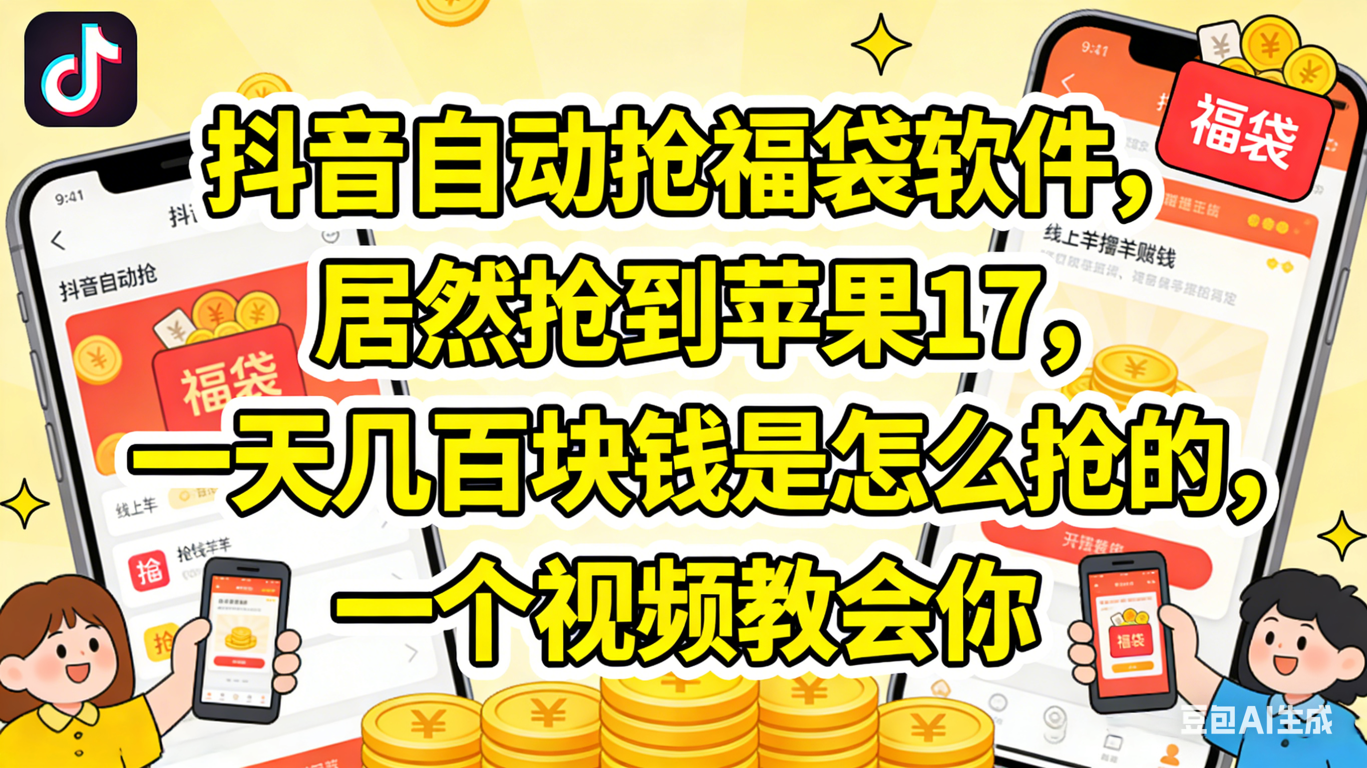 抖音抢福袋,居然抢到苹果17,一天几百块钱是怎么抢的,一个视频教会你网创吧-网创项目资源站-副业项目-创业项目-搞钱项目网创吧