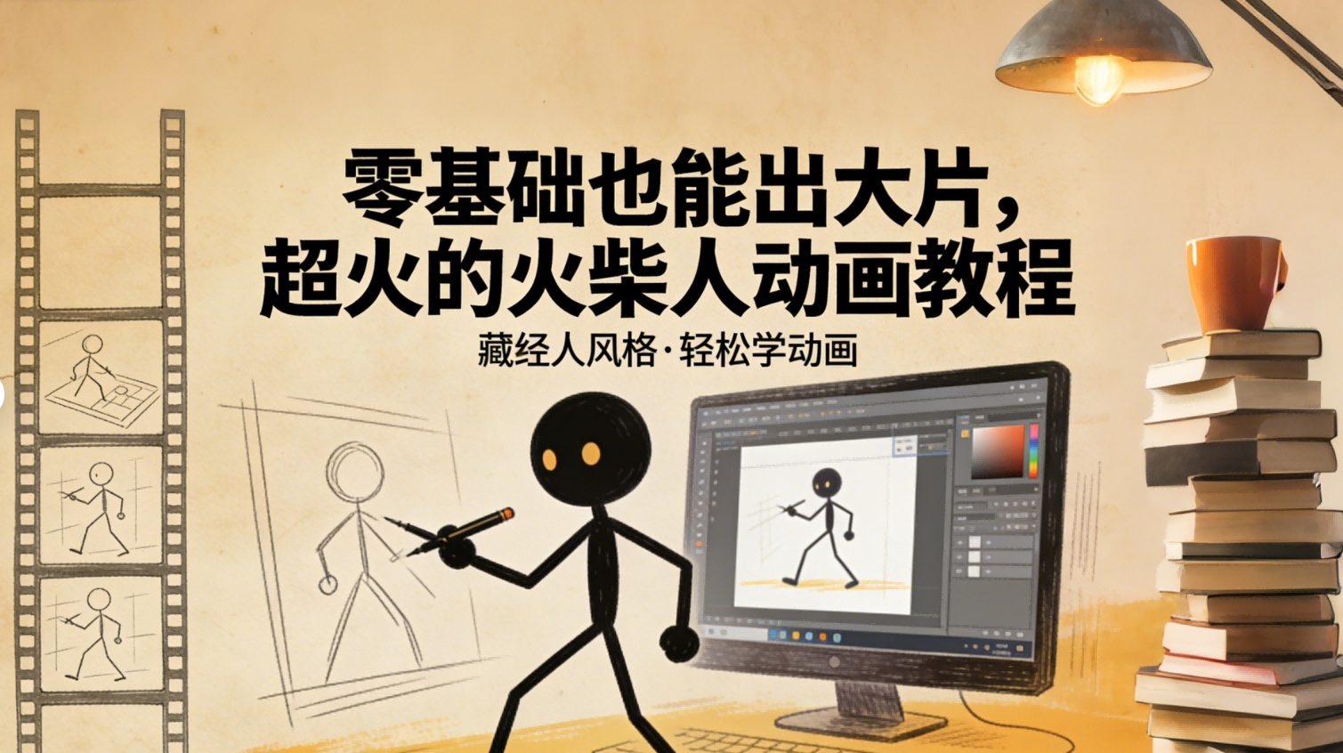 零基础也能出大片,超火的火柴人动画教程(藏经人风格)网创吧-网创项目资源站-副业项目-创业项目-搞钱项目网创吧