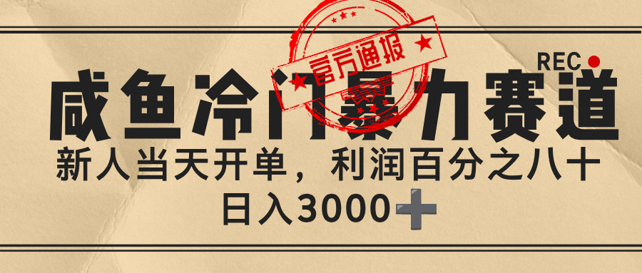 闲鱼,冷门暴力赛道,一单 80%利润,新人轻松日入 3000+网创吧-网创项目资源站-副业项目-创业项目-搞钱项目网创吧
