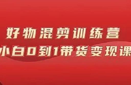 万三好物混剪训练营:小白0到1带货变现课