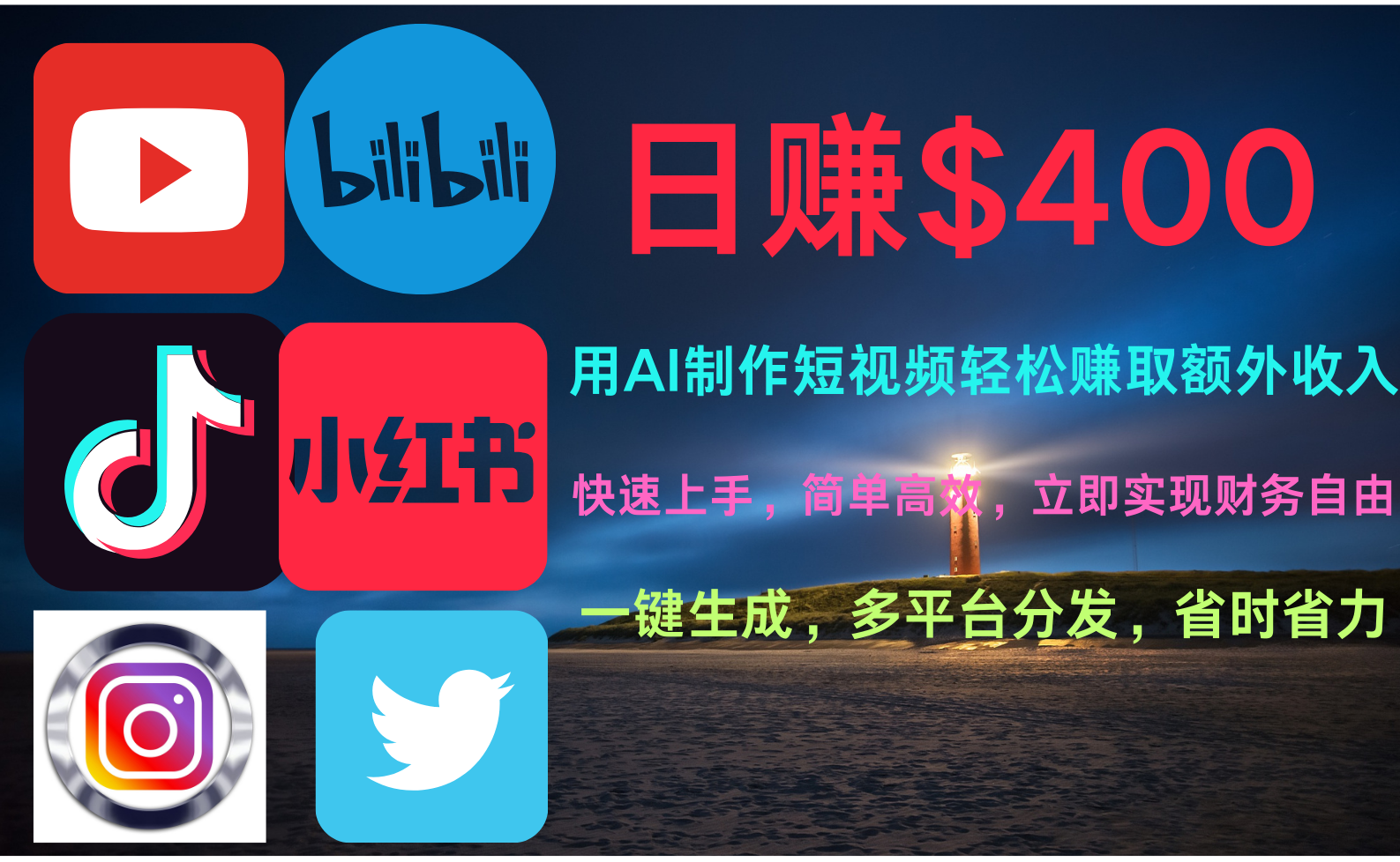 玩转全网视频平台,创造视频就能轻松赚取每天400美金网创吧-网创项目资源站-副业项目-创业项目-搞钱项目网创吧
