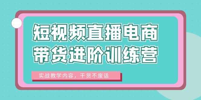 短视频直播电商带货进阶训练营:实战教学内容,干货不废话网创吧-网创项目资源站-副业项目-创业项目-搞钱项目网创吧