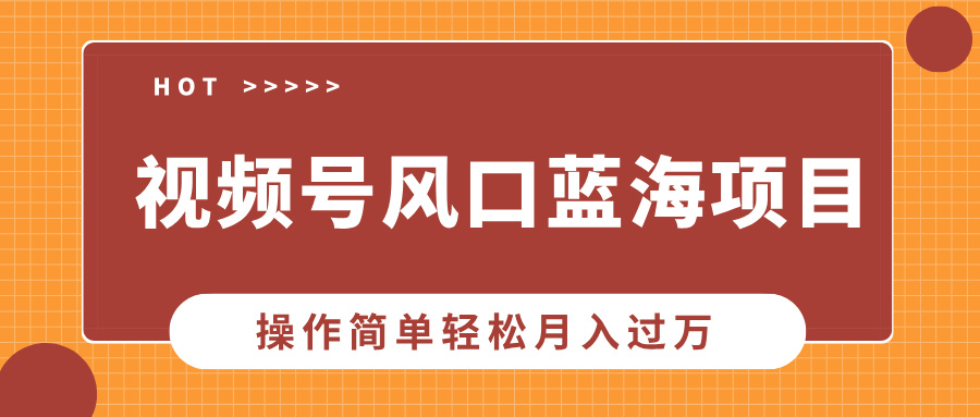 视频号风口蓝海项目,中老年人的流量密码,操作简单轻松月入过万网创吧-网创项目资源站-副业项目-创业项目-搞钱项目网创吧
