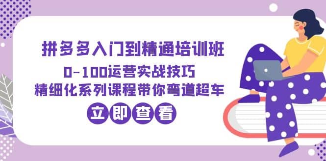 2023拼多多入门到精通培训班:0-100运营实战技巧 精细化系列课带你弯道超车网创吧-网创项目资源站-副业项目-创业项目-搞钱项目网创吧