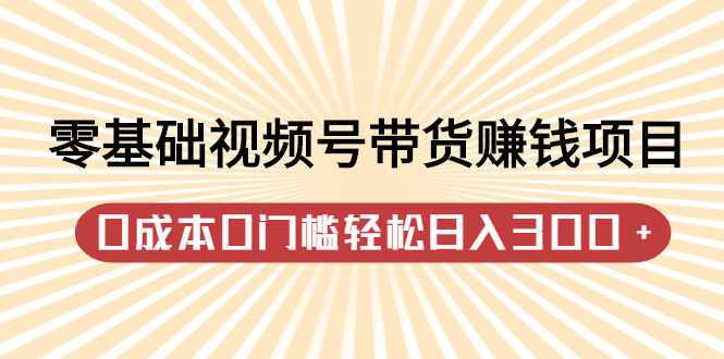 零基础视频号带货赚钱项目,0成本0门槛轻松日入300+【视频教程】网创吧-网创项目资源站-副业项目-创业项目-搞钱项目网创吧