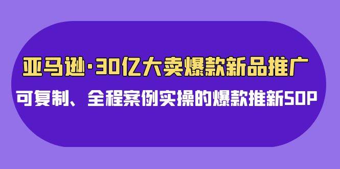 亚马逊30亿·大卖爆款新品推广,可复制、全程案例实操的爆款推新SOP网创吧-网创项目资源站-副业项目-创业项目-搞钱项目网创吧
