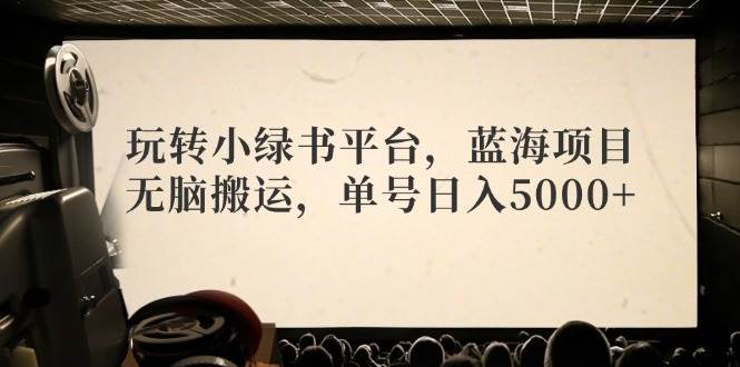 玩转小绿书平台,蓝海项目,无脑搬运,单号日入5000+网创吧-网创项目资源站-副业项目-创业项目-搞钱项目网创吧