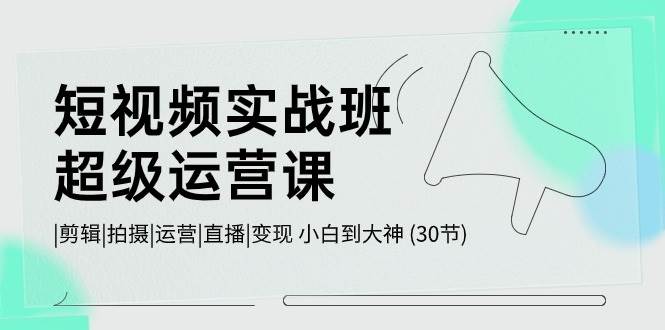 短视频实战班-超级运营课,|剪辑|拍摄|运营|直播|变现 小白到大神 (30节)网创吧-网创项目资源站-副业项目-创业项目-搞钱项目网创吧